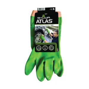 ATLAS 600M-08.RT Ultra-Flexible Coated Gloves, M, Knit Wrist Cuff, PVC Glove, Green