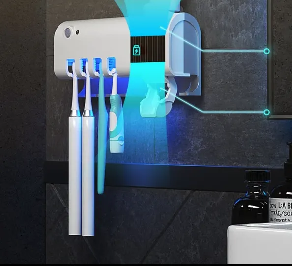 Automatic UV Toothpaste Dispenser Toothbrush Steriliser Storage