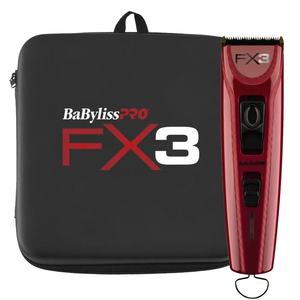 BaByliss PRO FX3 Professional High Torque Cordless Clipper with BaByliss PRO Carrying Case