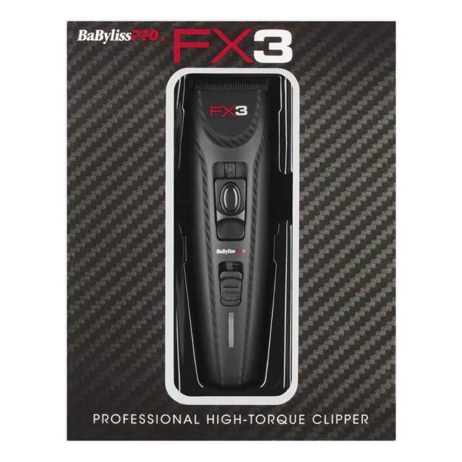 BaBylissPRO FX3 Professional High Torque Clipper - Black