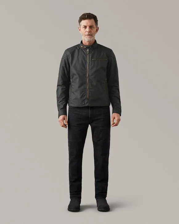 BELSTAFF ARIEL WAXED COTTON MOTORCYCLE JACKET - BLACK