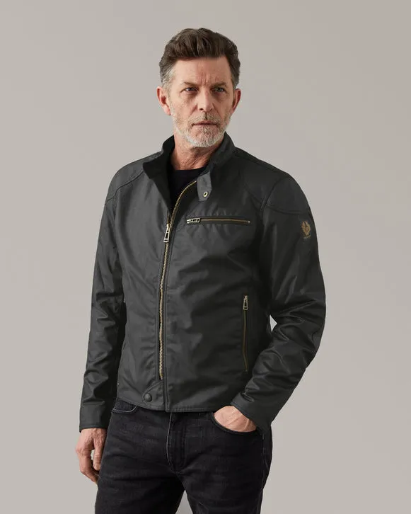 BELSTAFF ARIEL WAXED COTTON MOTORCYCLE JACKET - BLACK