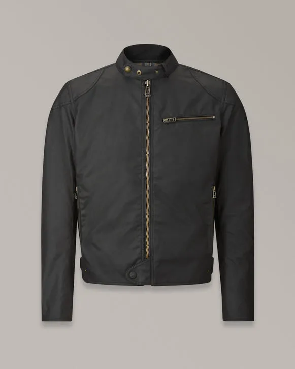 BELSTAFF ARIEL WAXED COTTON MOTORCYCLE JACKET - BLACK