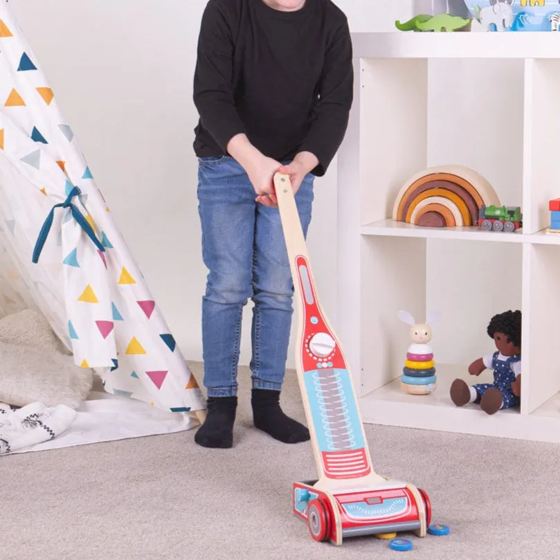 Bigjigs Toys Wooden Upright Vacuum Hoover