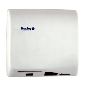 Bradley 2902-28 Aerix Hand Dryer Adjustable Speed Universal Voltage Cast Iron, White Porcelain