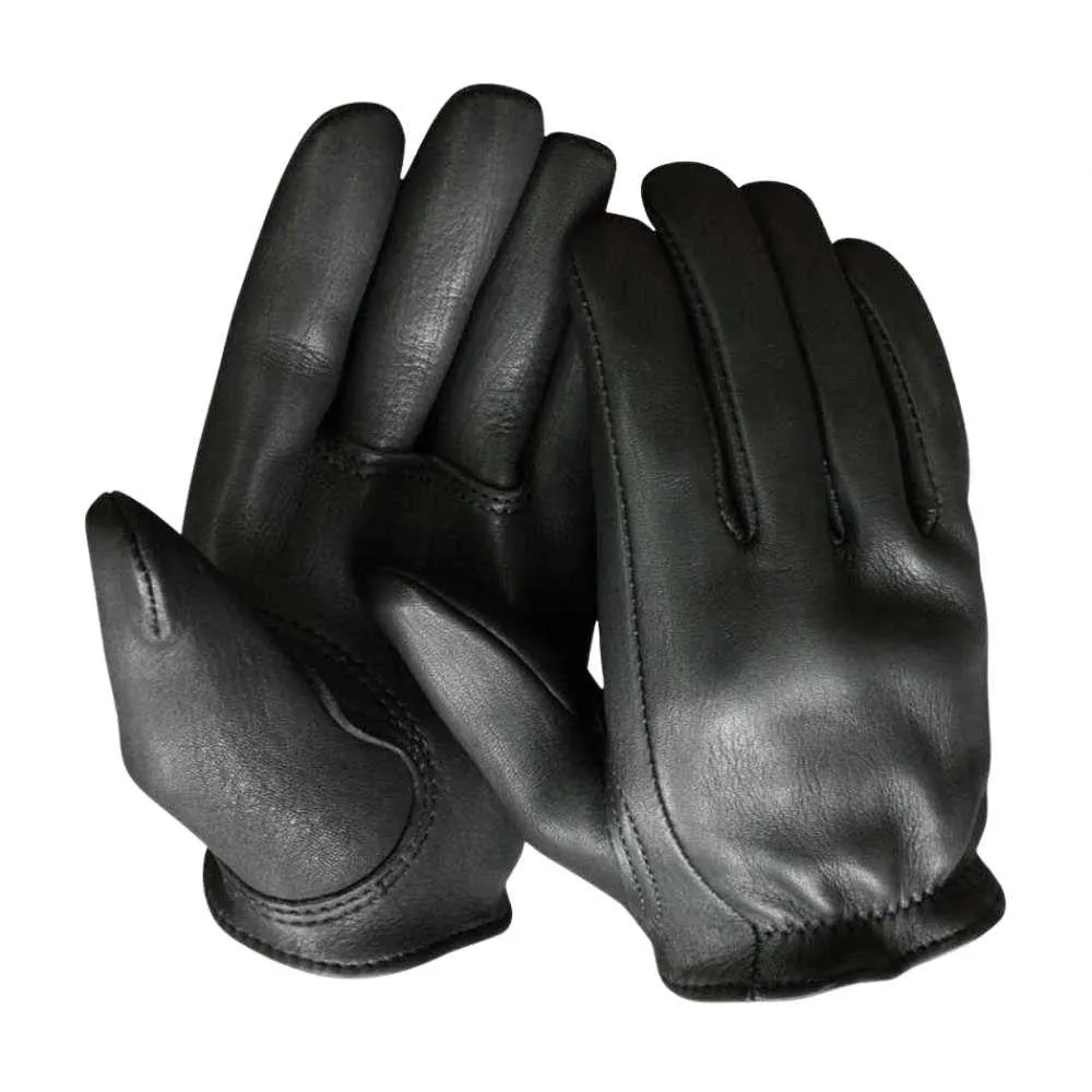 Churchill Mens Deerskin Leather Short Wrist Motorcycle Gloves