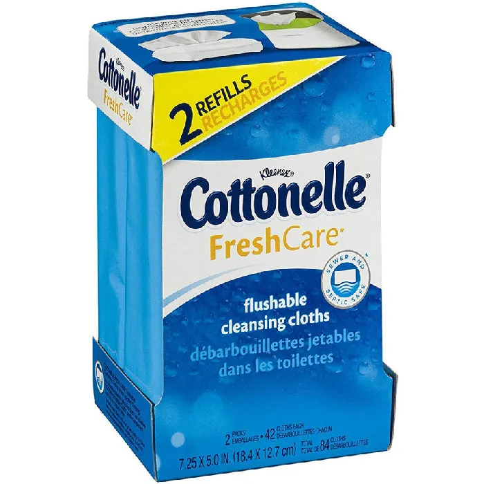 Cottonelle Fresh Care Flushable Cleansing Cloths Refills 84 Count