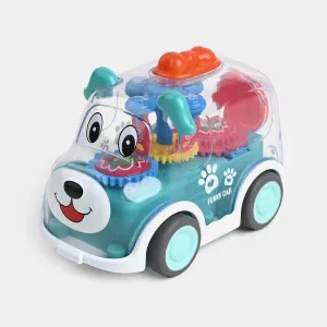 Cute Face Gear Bus with Light for Kids