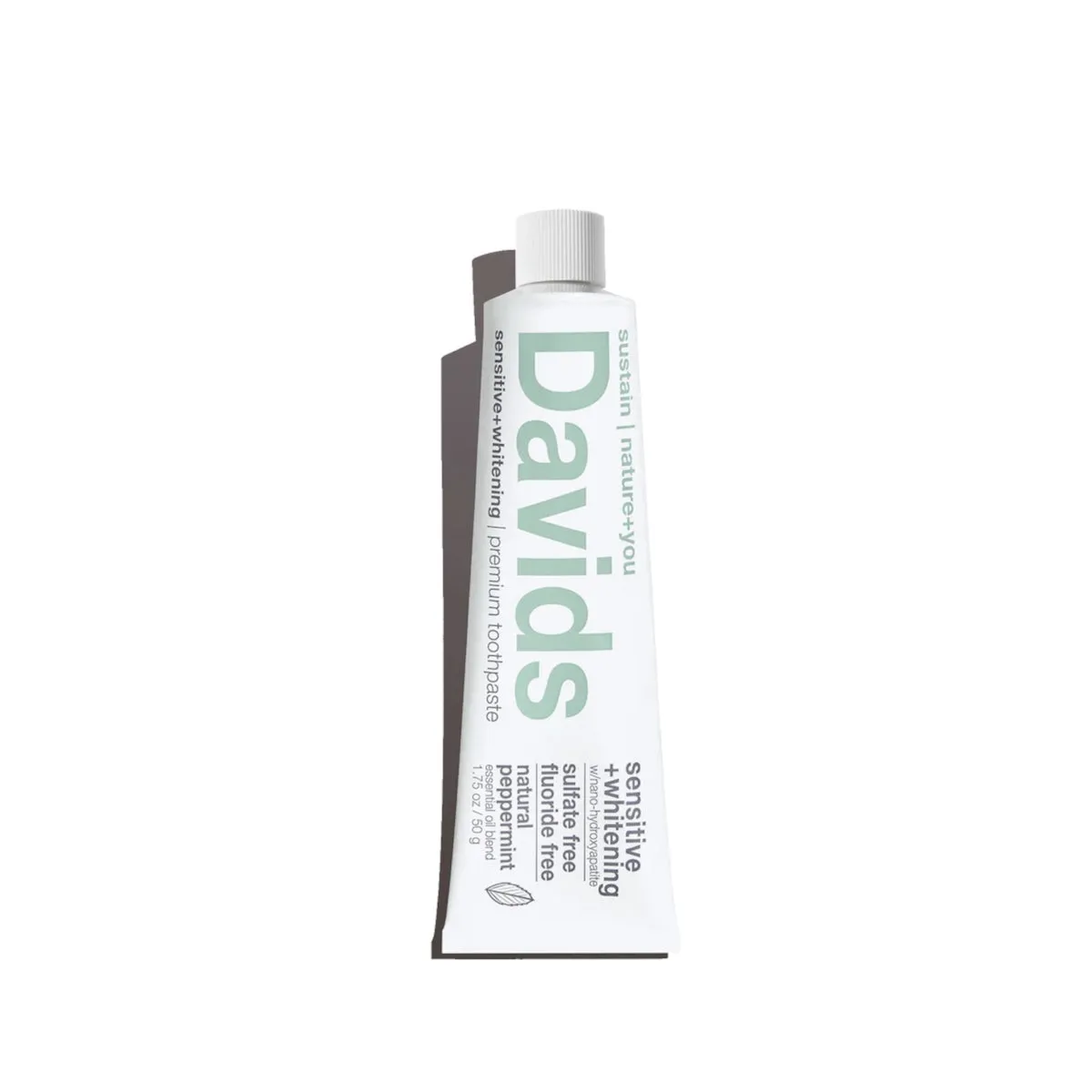 DAVID'S NATURAL TOOTHPASTE - Sensitive   Whitening Nano-Hydroxyapatite Premium Toothpaste / Peppermint