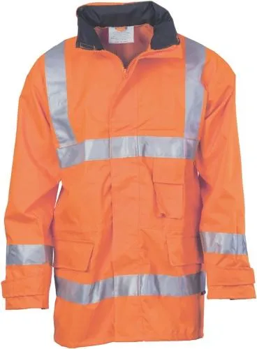 DNC 3871  Hi Vis Fluro Breathable Rain Jacket with Tape