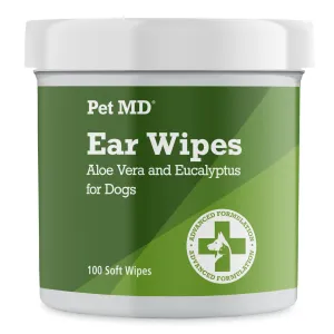 Ear Wipes with Aloe Vera and Eucalyptus for Dogs - 100 Count