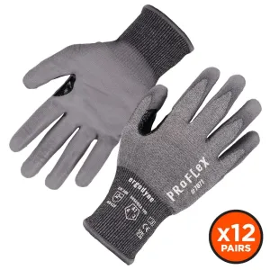 Ergodyne 18064 #7071 12-pair L Gray ANSI A7 PU Coated CR Gloves