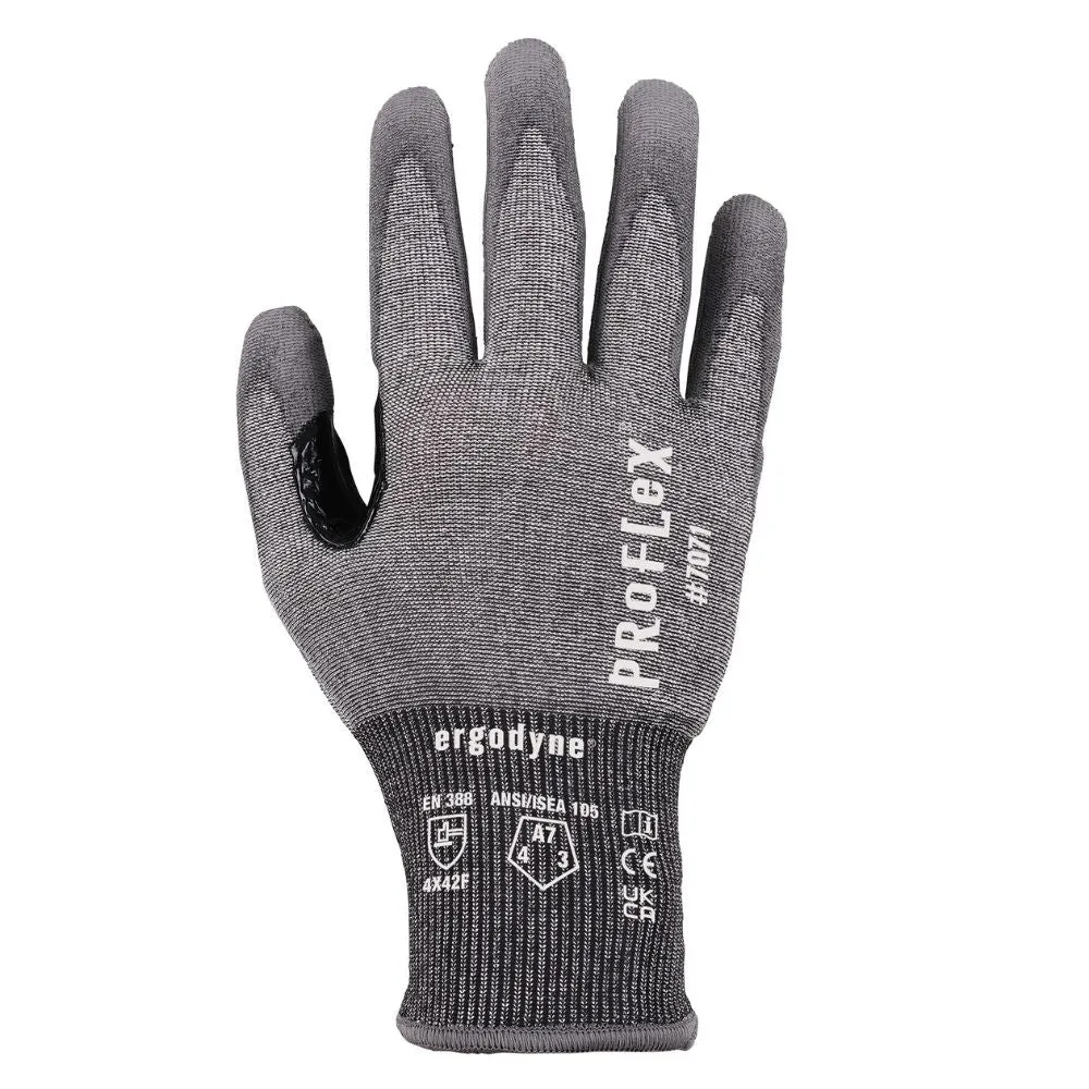 Ergodyne 18064 #7071 12-pair L Gray ANSI A7 PU Coated CR Gloves