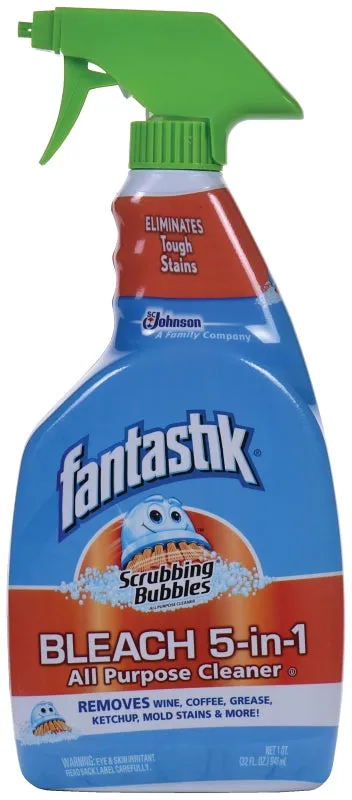 Fantastik 71631 All-Purpose Cleaner, 32 oz Spray Bottle, Liquid, Bleach, Light Yellow :EA: QUANTITY: 1