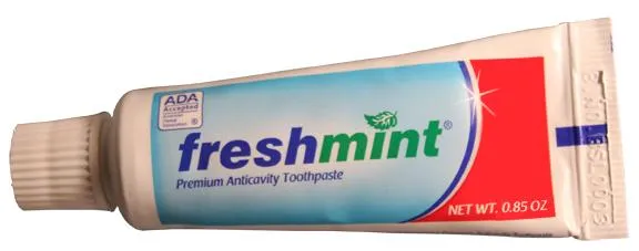 FreshMint TPADA85SS Fluoride Toothpaste 0.85 oz. - ADA Approved (Case)