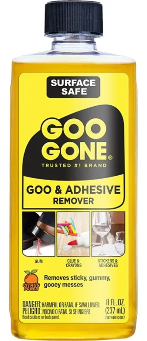 Goo Gone 2087 Goo and Adhesive Remover, 8 oz Bottle, Liquid, Citrus, Yellow :EA: QUANTITY: 1