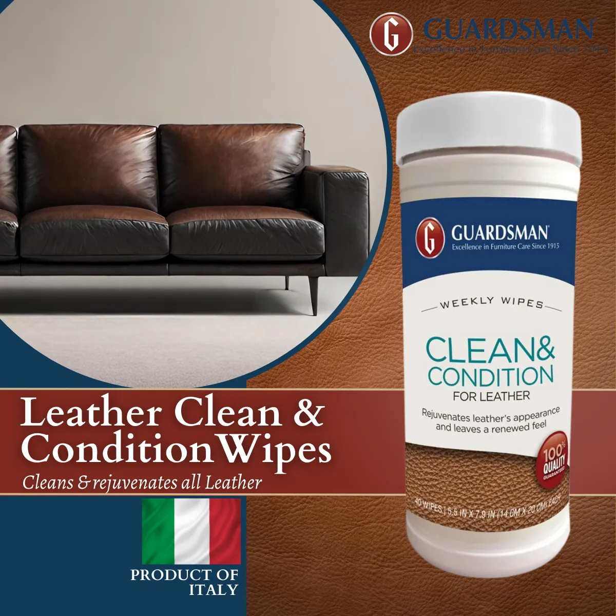 Guardsman Clean and Condition Weekly Wipes 40 Wipes