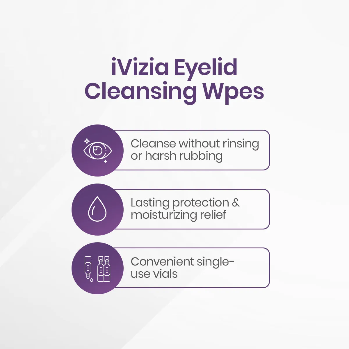 iVIZIA Eyelid Cleansing Wipes, Preservative-Free, Micellar, No Rinse, Gentle Eye Makeup Remover, 20ct