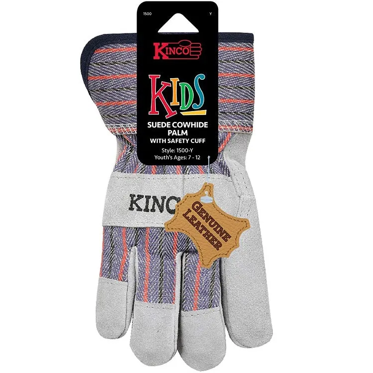 Kids Split Leather Palm Chore Gloves