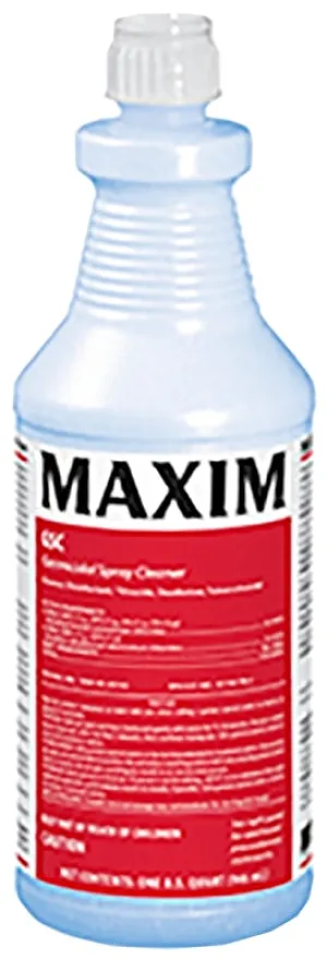 Maxim 041000-12 Germicidal Cleaner, 1 qt, Liquid, Lemon, Yellow :EA: QUANTITY: 12