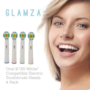 Oral B "3D White" Compatible Electric Toothbrush Heads 4 Pack