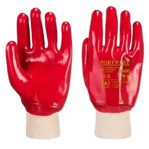 Portwest Red PVC Knit Wrist Glove