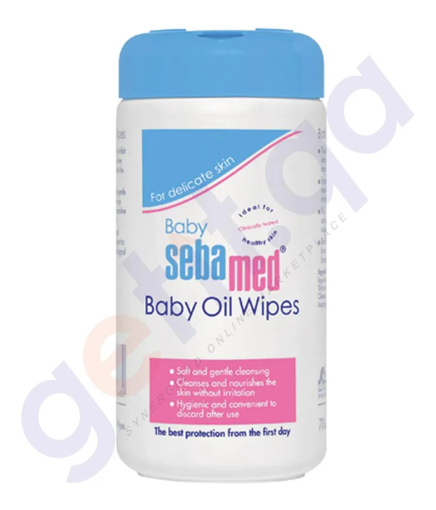 SEBAMED BABY OIL WIPES 70-WIPES