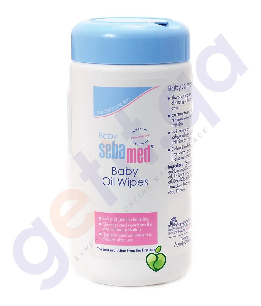 SEBAMED BABY OIL WIPES 70-WIPES