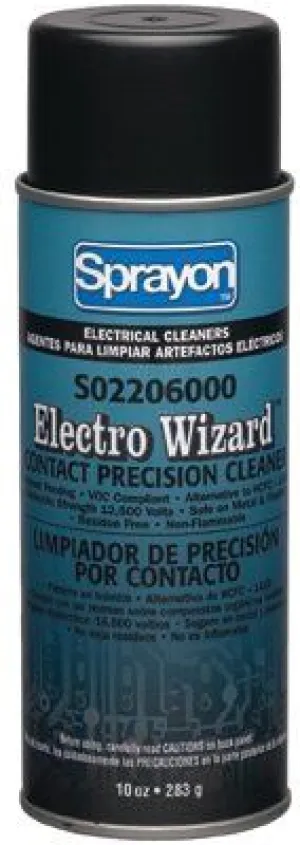 Sprayon S02206000 Electro Wizard Contact Precision Cleaners, 10 oz Aerosol Can (12 Cans)