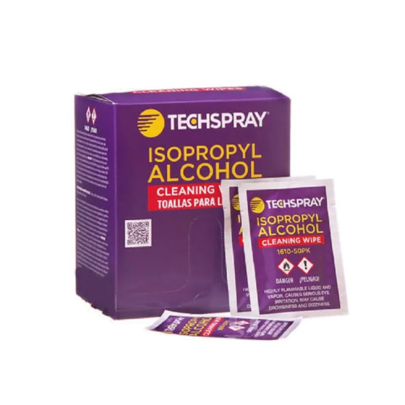 TechSpray 50 Pack of Cleaning Isopropyl Alcohol Wipes 1610-50PK