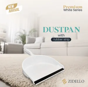 Zidello Premium White Dustpan with Rubber Strip (Supri)