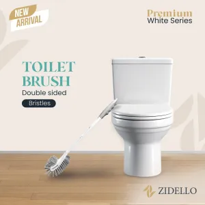 Zidello Premium White Toilet Brush - Double sided Bristles (Supreme)